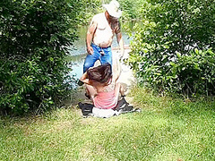 Fish Bank Skank, The Beginnings. Whore Fucks Fisherman And Drinks His Piss Outdoors In Public. Hot