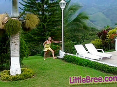 Little latina spreading her pussy