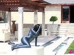 Naked Rubber Doll Relaxing By The Pool - Watch4Fetish