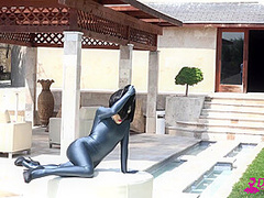 Naked Rubber Doll Relaxing By The Pool - Watch4Fetish