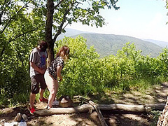 Public Sex On The Mountain, Cunnilingus + Cum Kiss