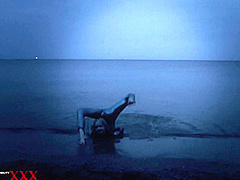 Flexible At Night On The Beach - Watch4Fetish