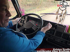 German teen Hitchhiker pick up and fuck in car with grandpa