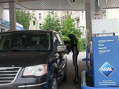 Short Petrol Stop With Our Zentai Dolls - Watch4Fetish