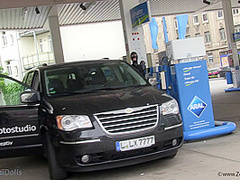 Short Petrol Stop With Our Zentai Dolls - Watch4Fetish