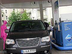 Short Petrol Stop With Our Zentai Dolls - Watch4Fetish