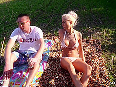 Skinny German Anni Seduce To Fuck Outdoor By Stranger Voyeur With Anni Angel
