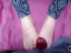 Fast Blowjob And Footjob In The Spring Forest With Pinkhair Girl