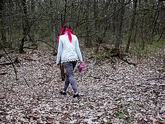Fast Blowjob And Footjob In The Spring Forest With Pinkhair Girl