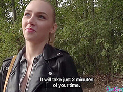 Czech teen picked up for outdoor POV fuck after casting