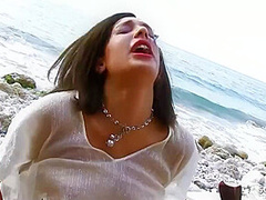 Latina College Girl Seduce To Rough Beach Sex At First Date
