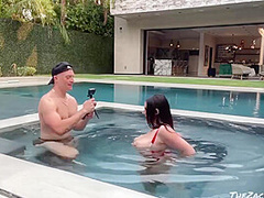 Angela White And Zac Wild - Bald Guy Got A Deep Blowjob From In