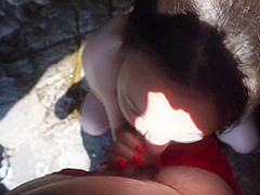 Romantic Couple Have Fun At The Sea On Rocks Girl Got Creampied Pussy