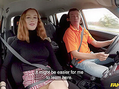 Redhead Distracts With No Bra With Lenina Crowne