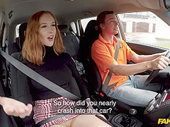 Redhead Distracts With No Bra With Lenina Crowne