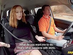 Redhead Distracts With No Bra With Lenina Crowne