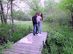 Lena Love And Selena Love - Quickie On The Little Bridge