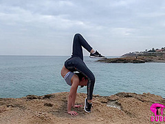 Contortionist Bends Outdoor At The Lake - Watch4Fetish