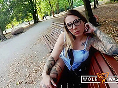 Mia Blow In Tattooed Babe With Glasses And Big, Fake Tits Is