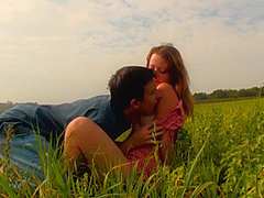 Blonde Teen Fucking Boyfriend Outdoor In Field For Spunk On