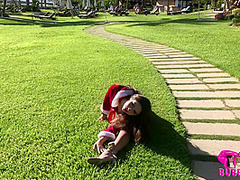 Stretching Outdoors In Red - Watch4Fetish