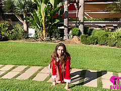 Stretching Outdoors In Red - Watch4Fetish