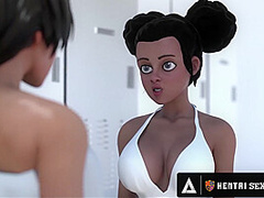 HENTAI SEX UNIVERSITY - Hentai Students Fuck In Public and Lesbian Scissor In Private Locker Room!