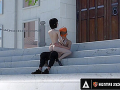 HENTAI SEX UNIVERSITY - Hentai Students Fuck In Public and Lesbian Scissor In Private Locker Room!