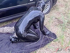 Dog Slut Orgasm, Celeste Receives Dog Training Outdoors