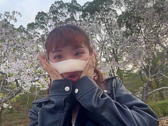 『素人女子大生野外sex』お昼の公園で散歩お花見しながら種付け中出し野外sex！彼女調教/素人カップル/歳の差/美少女/スタイル抜群/色白美乳/リアルハメ撮り/english Subtitles