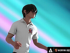 HENTAI SEX UNIVERSITY - Hentai Babes Suck Dick In PUBLIC And An INSANE CUM EXPLOSION CREAMPIE!