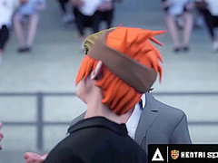 HENTAI SEX UNIVERSITY - Hentai Babes Suck Dick In PUBLIC And An INSANE CUM EXPLOSION CREAMPIE!