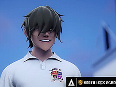 HENTAI SEX UNIVERSITY - Hentai Babes Suck Dick In PUBLIC And An INSANE CUM EXPLOSION CREAMPIE!