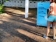 Student Trains On The Sports Ground And Shows Her Tight Ass