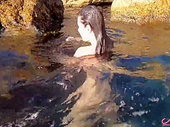 Perfect Babe Masturbates Pussy Sensually In Public By The Sea