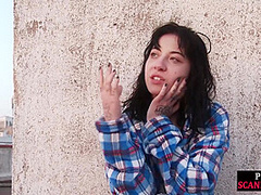 BDSM teen enjoys outdoor pussy and body torment from group