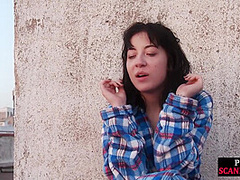 BDSM teen enjoys outdoor pussy and body torment from group