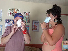 Athena And Dr. Grey Smoking With Bikini Thug Having Sharing During Covid