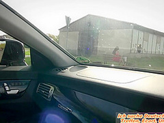 German big tits Milf hitchhiker pick up and fuck in public