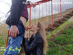 Crazy Public Sex Of A Beauty With A Creampie Right On An Highway