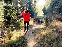 Skinny Schoolgirl Masturbate Handjob My Horny Dick Outdoor In The Wood