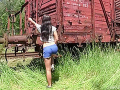 Promesita - Outdoor Train Masturbation