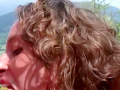 deepthroat queen outdoor dp fucked