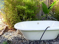 Niki Snow - Green Bikini White Bathtub