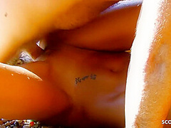 Blonde Small Boobs Teen Lynn Rough Outdoor Beach Sex With Sei N And Curly Hair