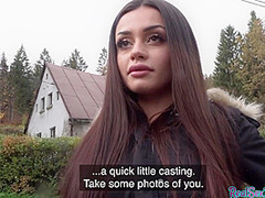 POV amateur babe4cash pussyfucked outdoor after casting