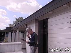 Busty Milf Takes On Two Dicks Outdoors