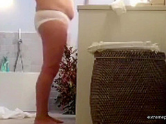 Our Curvy Grandma Spied In The Bathroom