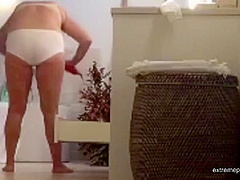 Our Curvy Grandma Spied In The Bathroom