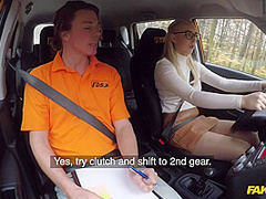 Blond Hair Babe Learner With P